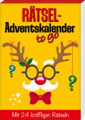 Rätsel-Adventskalender to go. Bunte Gestaltung mit Weihnachtsmotiven und 24 Rätseln.