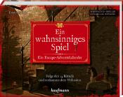 Buchcover mit dem Titel 'Ein wahnsinniges Spiel'. Dunkler Hintergrund mit Treppe und einem Spielzeugpferd.