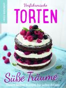 Buchcover mit dem Titel 'Verführerische Torten'. Eine dreistöckige Torte mit Beeren und Sahne ist abgebildet.