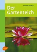 Buchcover mit dem Titel 'Der Gartenteich'. Abbildung einer pinken Seerose auf Wasseroberfläche.