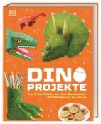 Buchcover mit dem Titel 'Dino Projekte'. Abbildungen von Dinosauriern und Bastelideen.