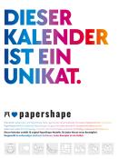 Ackermann Kunstverlag: PaperShape - Dieser Kalender ist ein Unikat - Immerwährender Kalender