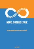 Buchcover mit dem Titel 'Neue, queere Lyrik'. Farbige Gestaltung in Blau und Orange.