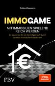 Buchcover mit dem Titel 'IMMOGAME'. Schwarz mit weißem Haus-Symbol und Euro-Zeichen.