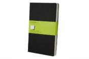 Moleskine Cahier A5, blanko, schwarz, 3er-Set - geheftet