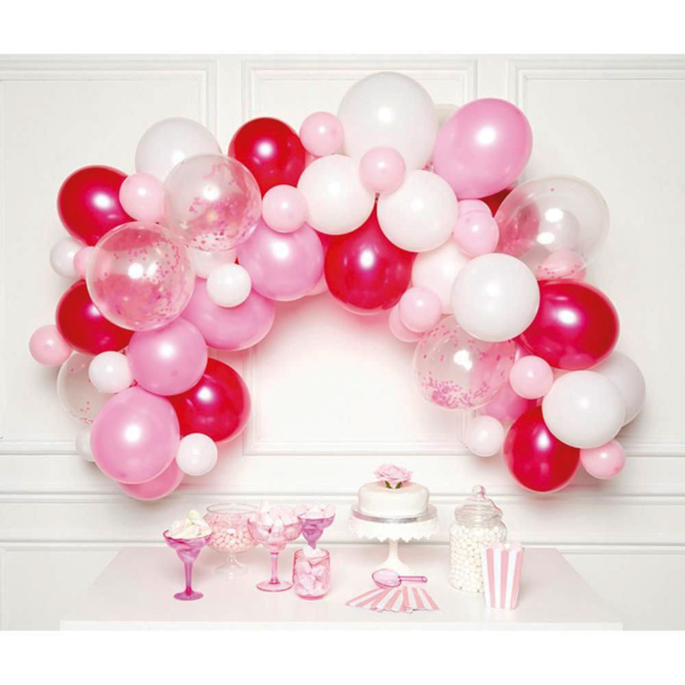 AMSCAN DIY Ballongirlande 70 Ballons pink, rot, weiß