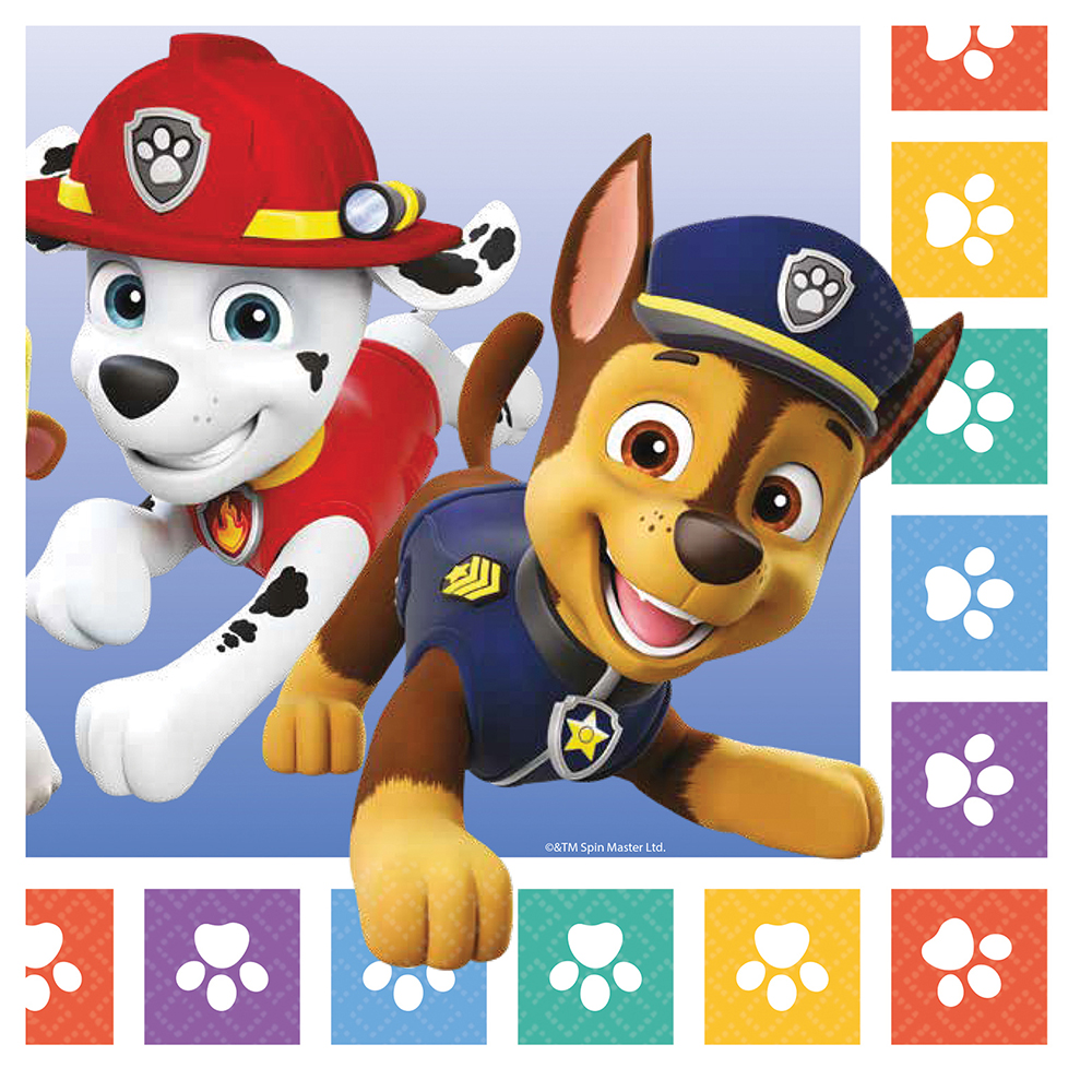 Servietten Paw Patrol 33 x 33 cm 16 Stück bunt