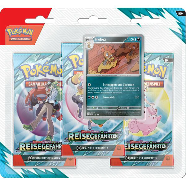 POKÉMON Sammelkarten Karmesin & Purpur KP09 Reisegefährten 3er-Pack Blister sortiert