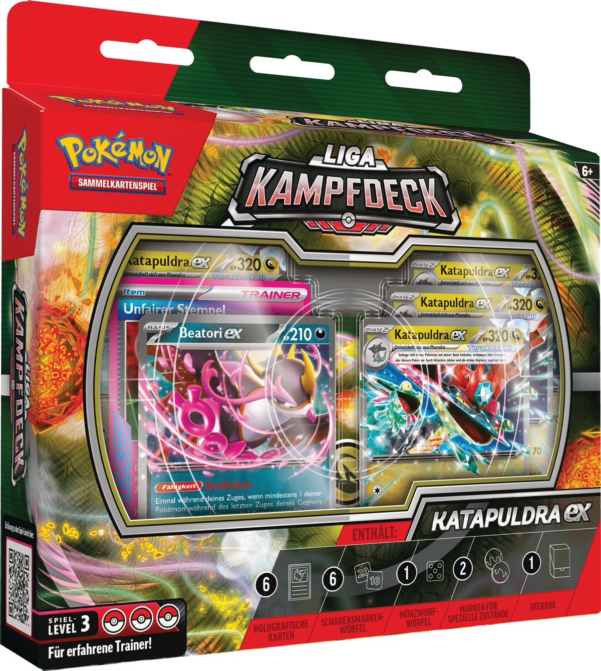 Pokemon Sammelkartenspiel Liga Kampfdeck. Enthält Katapuldra ex und Beatori ex Karten.