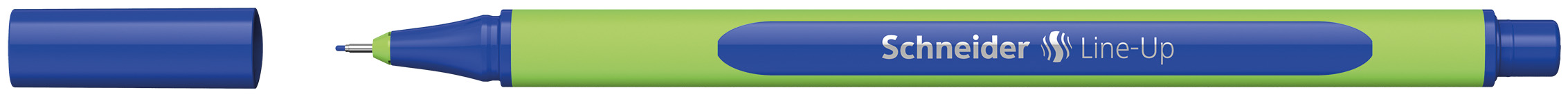 Füller in Blau und Grün. Kappe ist blau, Griffbereich grün. Spitze sichtbar. Schlichtes Design.