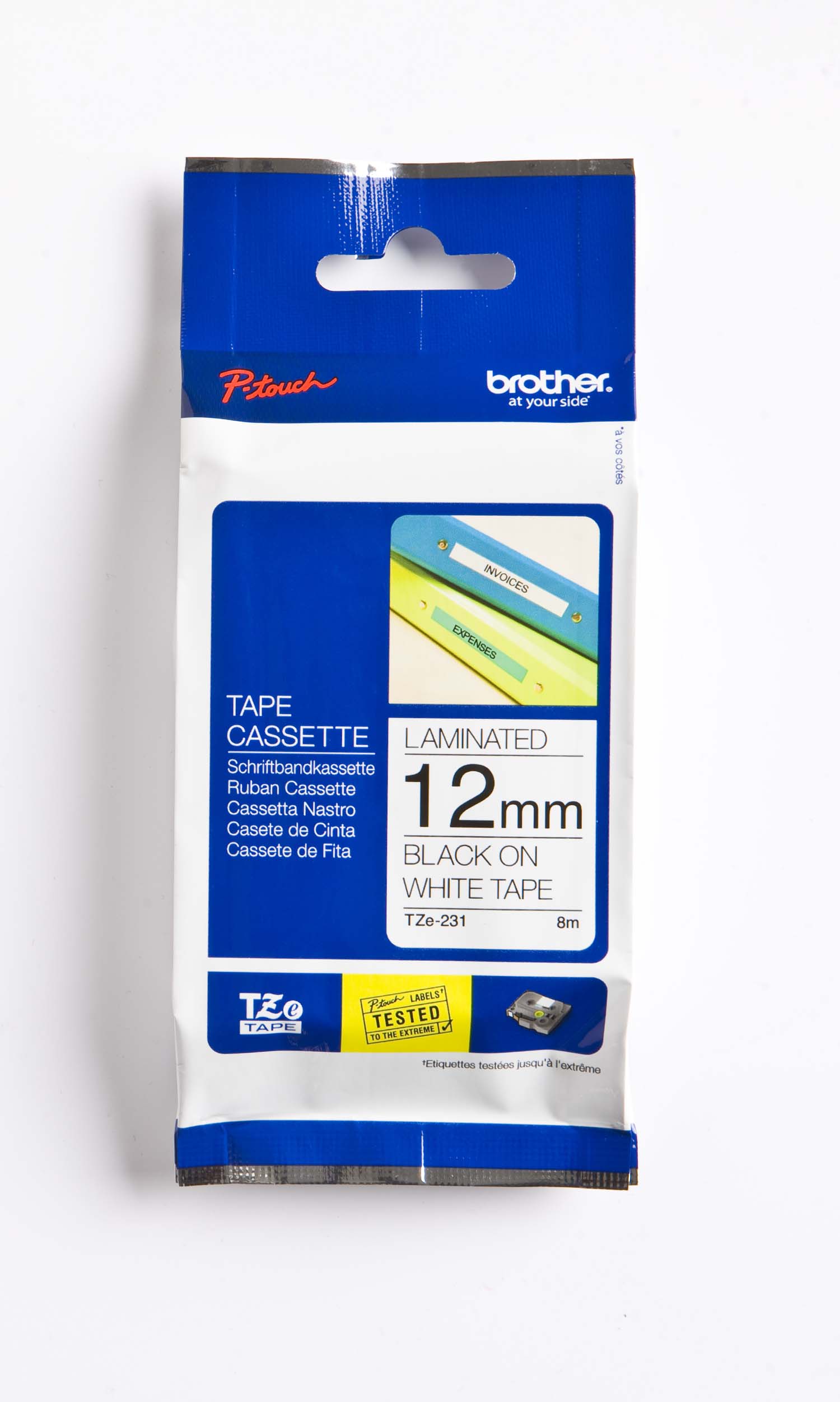 BROTHER P-Touch Schriftband TZe-231 12 mm weiß/schwarz