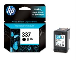 Schwarze Druckerpatrone von HP mit der Bezeichnung 337. Verpackung zeigt blaue Schmetterlinge auf schwarzem Hintergrund.