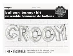 Ballonkette - Schriftzug: Groom, silber 