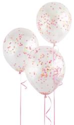 Ballon mit Konfetti - Neongrün & -pink, 6 Stück, transparent 