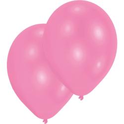 zwei pinke Luftballons, glänzende Oberfläche, runde Form, leicht zusammengepresst.