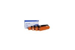 Set von vier Druckertrommeln in orange und schwarz. Verpackung mit der Bezeichnung DR-241CL.