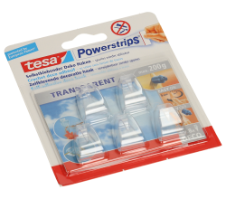 Transparente selbstklebende Deko-Haken. Verpackung enthält 8 Haken. Maximal tragbare Last: 200g. Einfache Anbringung und Entfernung.