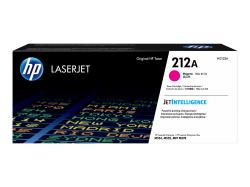 Schwarze Verpackung für HP LaserJet Toner. Magenta-Farbe, Modell 212A. Enthält Informationen zu Druckqualität und Kompatibilität.
