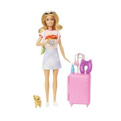 MATTEL Barbie Malibu Koffer, Rucksack, Hündchen und Zubehör bunt