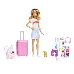 MATTEL Barbie Malibu Koffer, Rucksack, Hündchen und Zubehör bunt