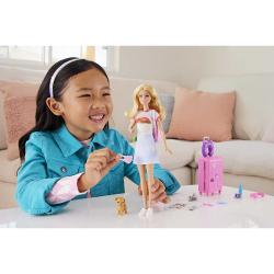 MATTEL Barbie Malibu Koffer, Rucksack, Hündchen und Zubehör bunt