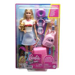 MATTEL Barbie Malibu Koffer, Rucksack, Hündchen und Zubehör bunt