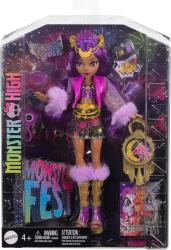 Monster High Clawdeen Wolf-Puppe mit glamourösem Festival-Outfit und Festival-Zubehör bunt