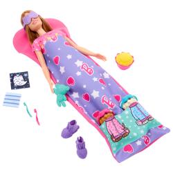 MATTEL Barbie Puppe und Welpen Pyjama-Party-Spielset bunt