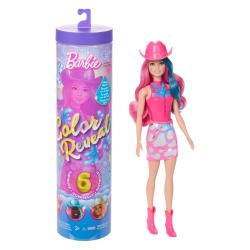 Vier Barbie-Puppen im Meerjungfrauen-Look. Verpackung zeigt verschiedene Farben und Designs der Puppen.