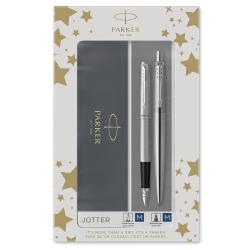 PARKER Jotter Duo Geschenk-Set Classic Kugelschreiber & Füllfederhalter chrom