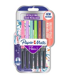 PAPER MATE Flair Metallic Stifte 6 Stück mehrere Farben