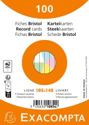 Karteikarten A6 liniert 100 Stück farbig sortiert