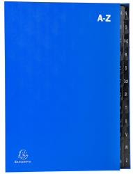 Blauer Ordner mit A-Z Register. Hersteller Exacompta.
