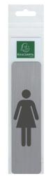 Symbol für Damen-Toilette. Darstellung einer stehenden Figur in einem Kleid.