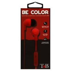 T'nB In-Ear-Kopfhörer BE COLOR Mikrofon kabelgebunden rot/schwarz