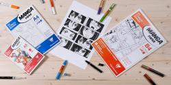 CLAIREFONTAINE Manga-Block für Storyboard A4 100 Blatt 55 g mit einfachem Raster weiß