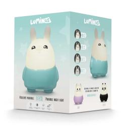 LUMIN'US Nachtlicht Rabbit mit Timer weiß/türkis