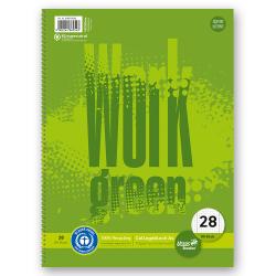 URSUS Green Collegeblock Work A4 80 Blatt 5mm kariert premiumweiß