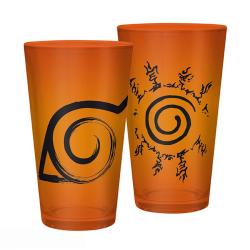 Geschenk-Set Naruto Shippuden Glas und Untersetzer 400 ml orange