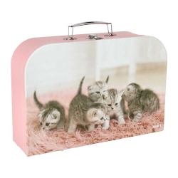 Handarbeitskoffer Katzen 30 x 10 x 23 rosa