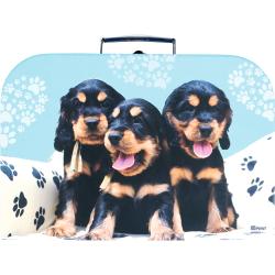 Handarbeitskoffer Hunde 30 x 10 x 23 blau