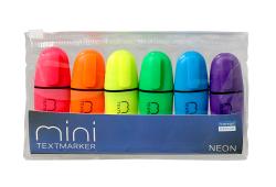 TIPTOP OFFICE Leuchtmarker Mini Neon 6 Stück mehrere Farben