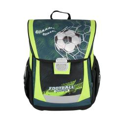Schulranzen-Set mit Fußballmotiv. Enthält Rucksack, Sportbeutel, Federmäppchen und Heft.