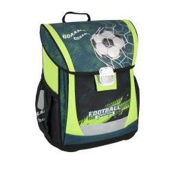 Schulranzen-Set mit Fußballmotiv. Enthält Rucksack, Sportbeutel, Federmäppchen und Heft.