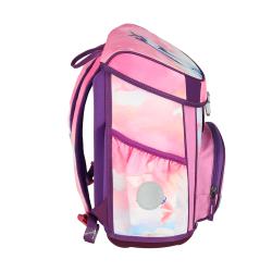 Schulrucksack-Set mit Einhorn-Motiv. Enthält Rucksack, Sportbeutel, Geldbörse und Federmäppchen.