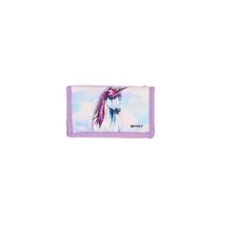 Schulrucksack-Set mit Einhorn-Motiv. Enthält Rucksack, Sportbeutel, Geldbörse und Federmäppchen.