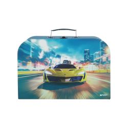 Handarbeitskoffer Rennauto bunt