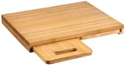 Holzschneidebrett aus Bambus. Rechteckige Form. Herausziehbare kleine Platte für zusätzliche Nutzung.