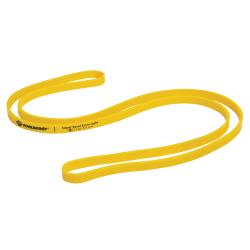 Gelbe Widerstandsbänder für Fitness. Extra leicht, geeignet für verschiedene Übungen.
