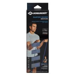 Blauer Widerstandsband für Fitness. Mittelstarker Widerstand, geeignet für Übungen.